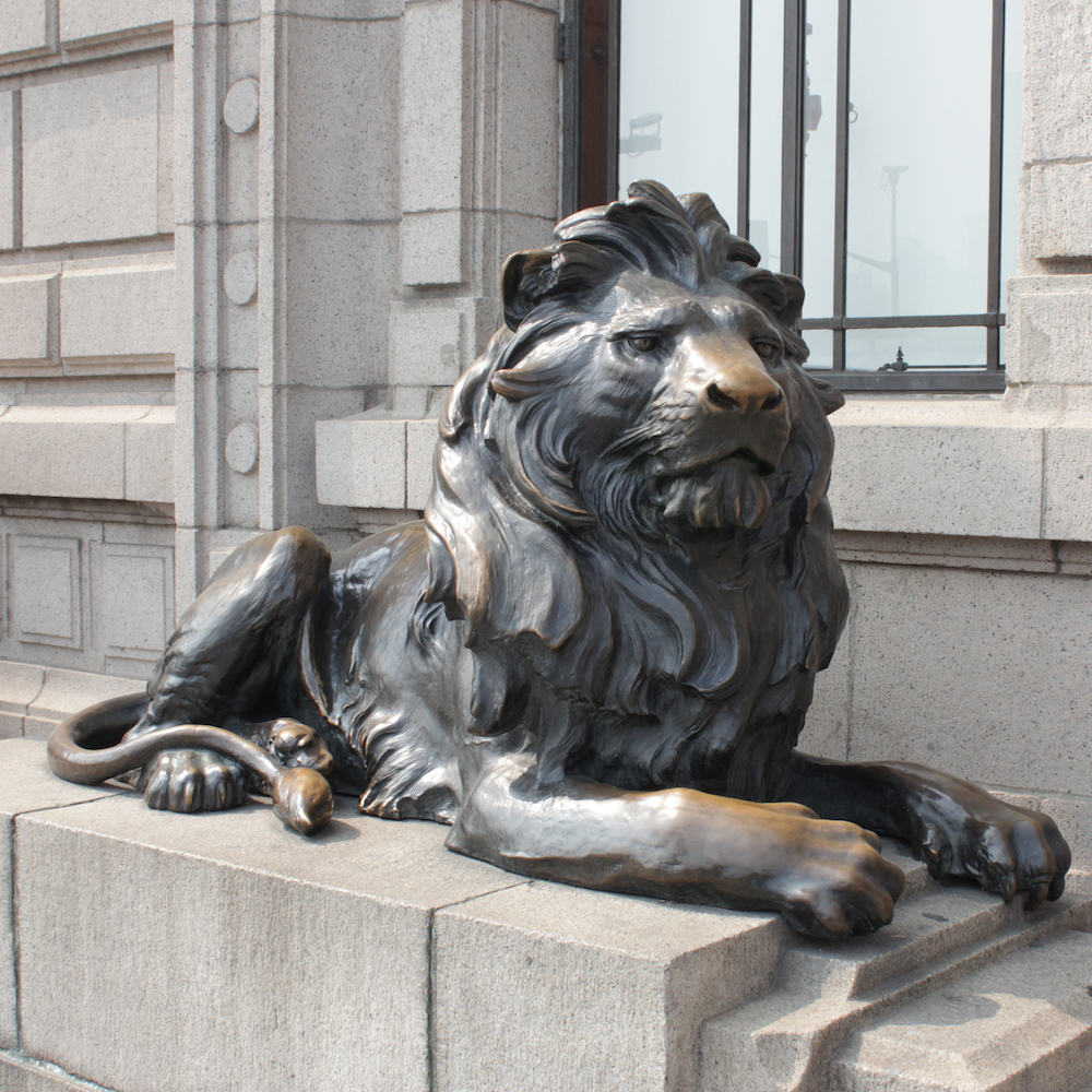 new product outdoor life size bronze lion sculpture for sale